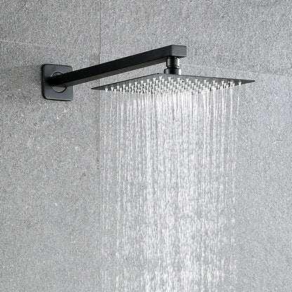 Skorter | Black Square Fixed Shower Head Modern Style Wall Mounted Shower Head