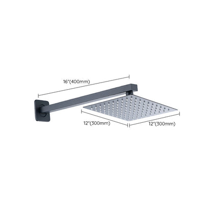 Skorter | Black Square Fixed Shower Head Modern Style Wall Mounted Shower Head