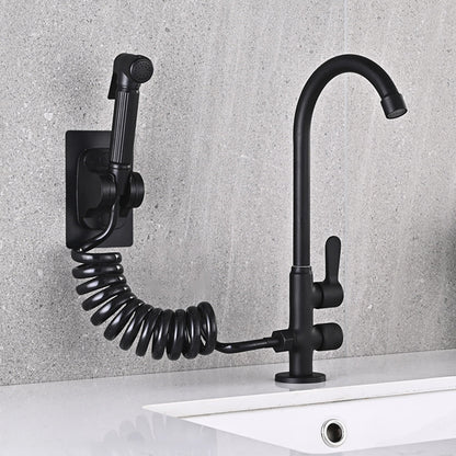Skorter | Single Cold Water Valve Uniform Color High Arc Deck Mounted Bathtub Faucet
