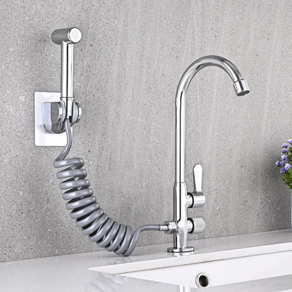 Skorter | Single Cold Water Valve Uniform Color High Arc Deck Mounted Bathtub Faucet