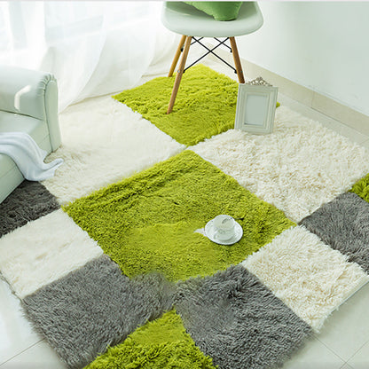Skorter | Bedroom Carpet Tiles Solid Square Shag Stain Resistant Carpet Tiles