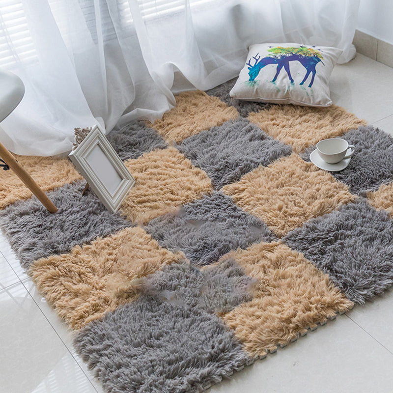 Skorter | Bedroom Carpet Tiles Solid Square Shag Stain Resistant Carpet Tiles