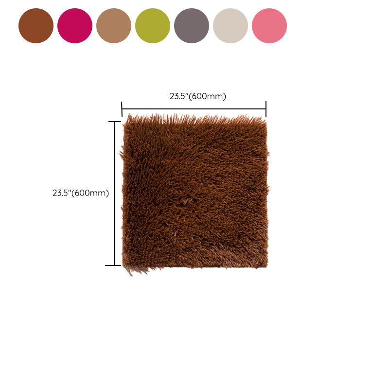 Skorter | Bedroom Carpet Tiles Solid Color Square Shag Stain Resistant Carpet Tiles