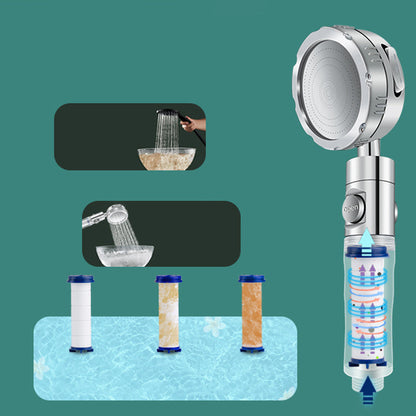 Skorter | Bathroom Shower Head Brass Round Filter Shower Head with Hose