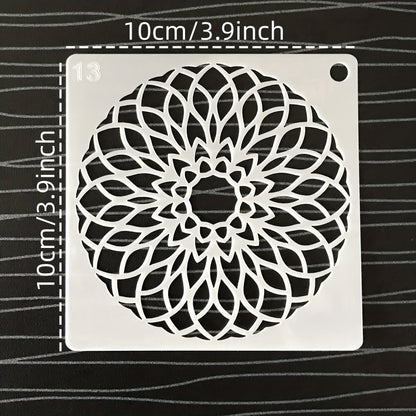 Skorter | 48-piece Mandala Dot Painting Stencils - Perfect for DIY Stone and Wood Projects (9.91x9.91 cm)