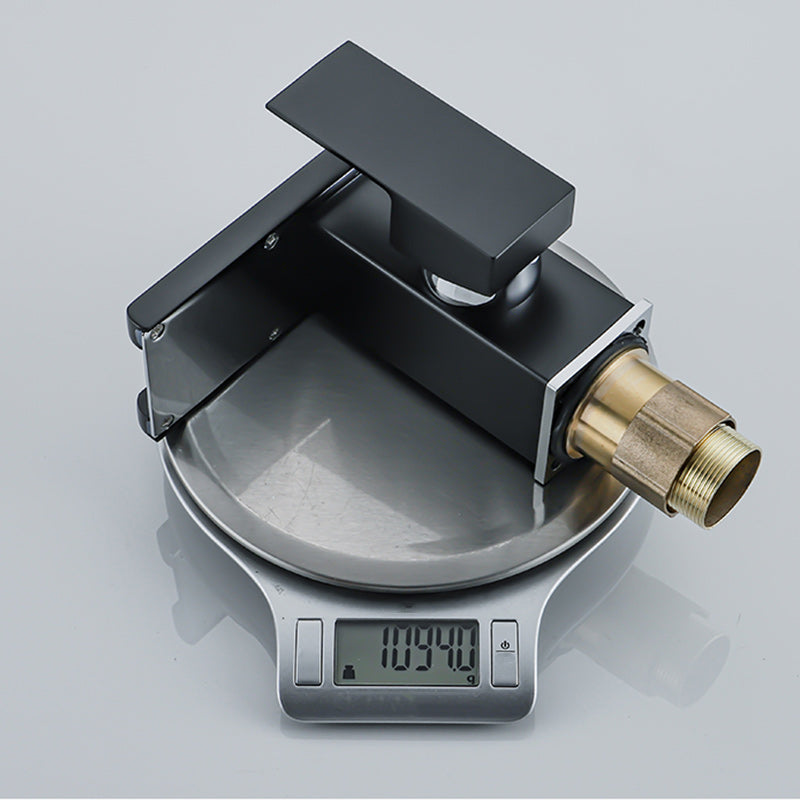 Skorter | Waterfall basin mixer tap square lever handle with LED three-color light
