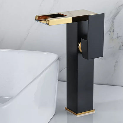 Skorter | Waterfall Basin Mixer Tap Square Lever Handle with LED Three-Color Light
