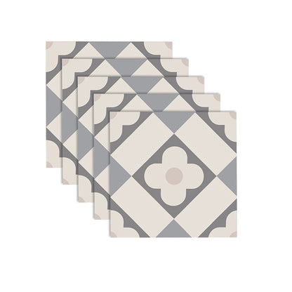 Skorter | Beige Tone Peel & Stick Tile Square Pattern Print Single Tile