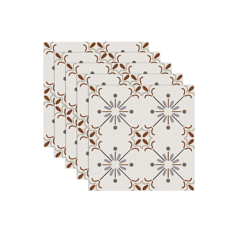 Skorter | Beige Tone Peel & Stick Tile Square Pattern Print Single Tile