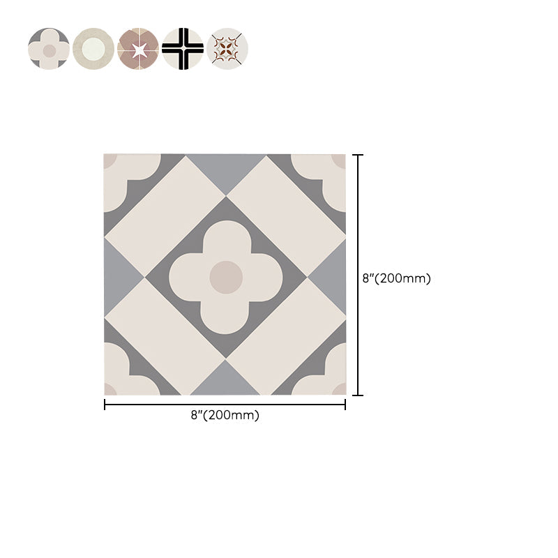 Skorter | Beige Tone Peel & Stick Tile Square Pattern Print Single Tile