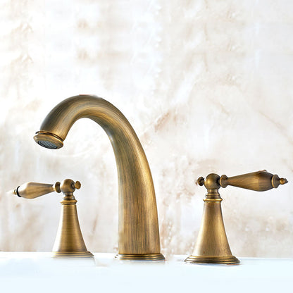 Skorter | Traditional Roman Bathtub Faucet Set Copper Fixed Deck Mount with Handles