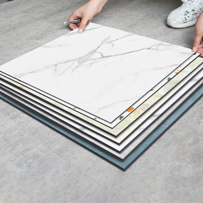 Skorter | Modern PVC Peel and Stick Tile Floor Marble Look Mold Resistant Vinyl Tiles