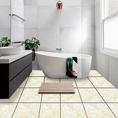 Skorter | Modern PVC Peel and Stick Tile Floor Marble Look Mold Resistant Vinyl Tiles