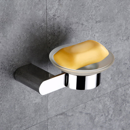 Skorter | Contemporary Bathroom Accessories Hardware Set in Silver with Soap Dish