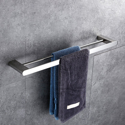 Skorter | Contemporary Bathroom Accessories Hardware Set in Silver with Soap Dish