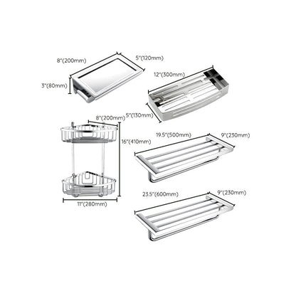 Skorter | Contemporary Bathroom Accessories Hardware Set in Silver with Soap Dish