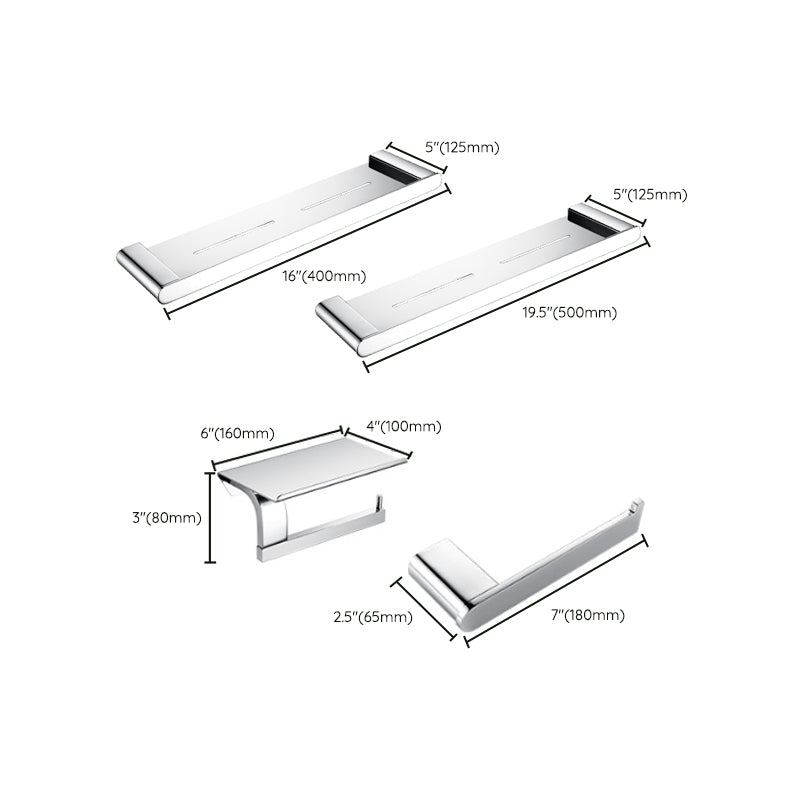 Skorter | Contemporary Bathroom Accessories Hardware Set in Silver with Soap Dish