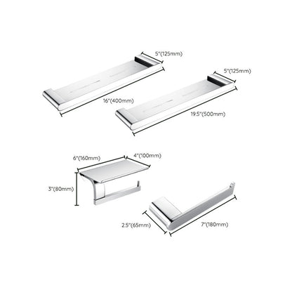 Skorter | Contemporary Bathroom Accessories Hardware Set in Silver with Soap Dish