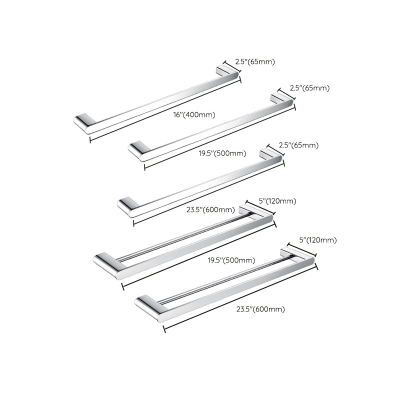 Skorter | Contemporary Bathroom Accessories Hardware Set in Silver with Soap Dish