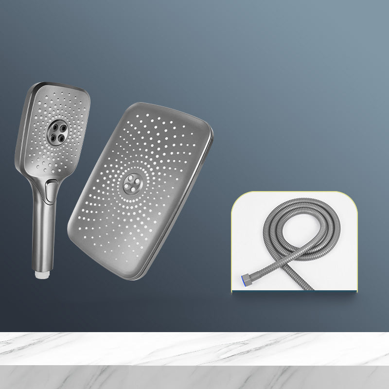 Skorter | Modern Gray Showerhead Combo Standard Spray Pattern Rectangular Large Showerhead