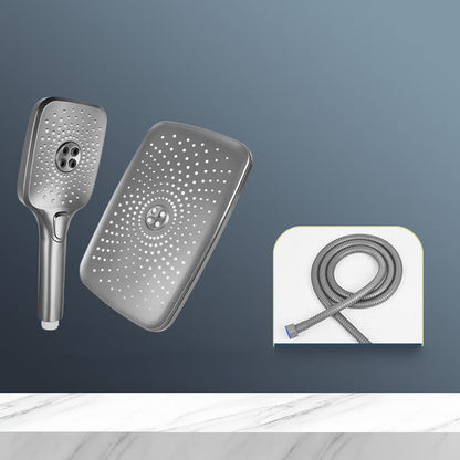 Skorter | Modern Gray Showerhead Combo Standard Spray Pattern Rectangular Large Showerhead