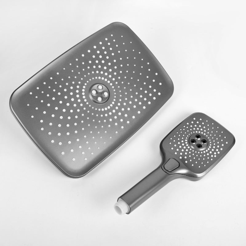 Skorter | Modern Gray Showerhead Combo Standard Spray Pattern Rectangular Large Showerhead