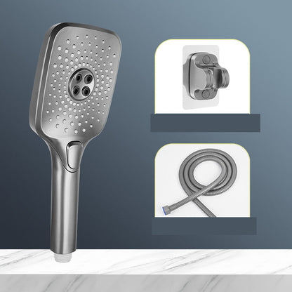 Skorter | Modern Gray Showerhead Combo Standard Spray Pattern Rectangular Large Showerhead