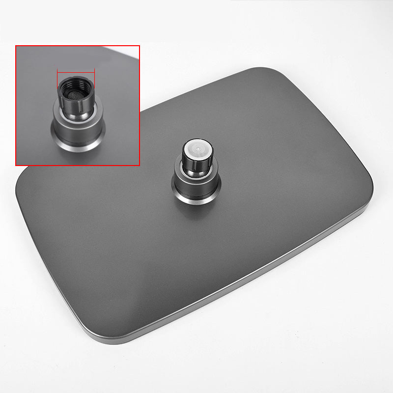 Skorter | Modern Gray Showerhead Combo Standard Spray Pattern Rectangular Large Showerhead