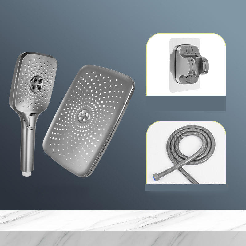 Skorter | Modern Gray Showerhead Combo Standard Spray Pattern Rectangular Large Showerhead