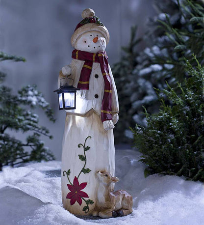 Skorter | Woodland Snowman with Solar Lantern