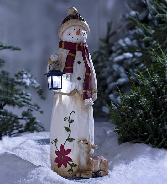 Skorter | Woodland Snowman with Solar Lantern