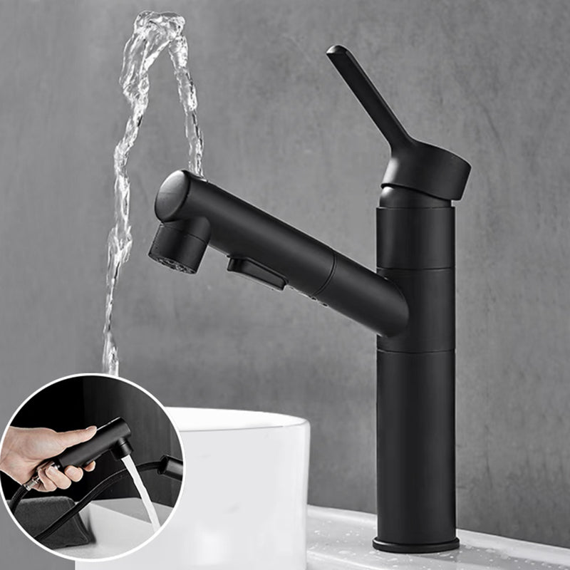 Skorter | Bathroom vessel faucet high arc three-way spout single-handle faucet with pull-out sprayer