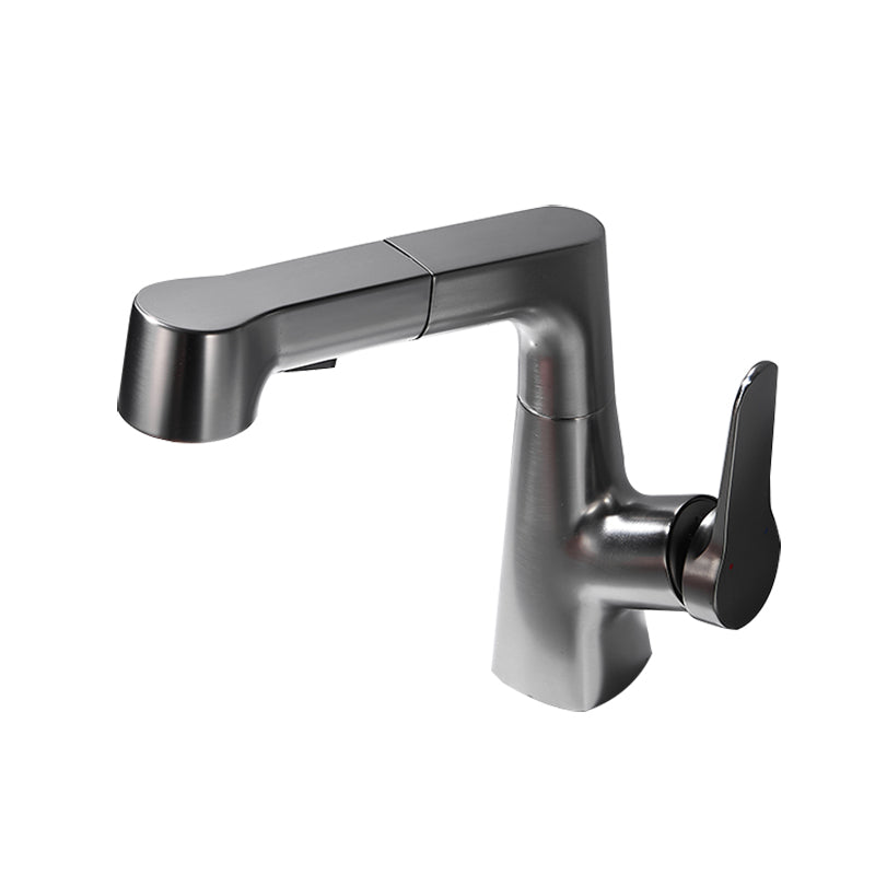 Skorter | Bathroom vessel faucet high arc three-way spout single-handle faucet with pull-out sprayer