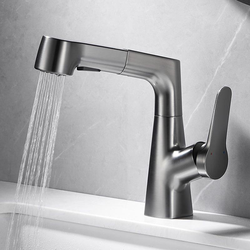 Skorter | Bathroom vessel faucet high arc three-way spout single-handle faucet with pull-out sprayer