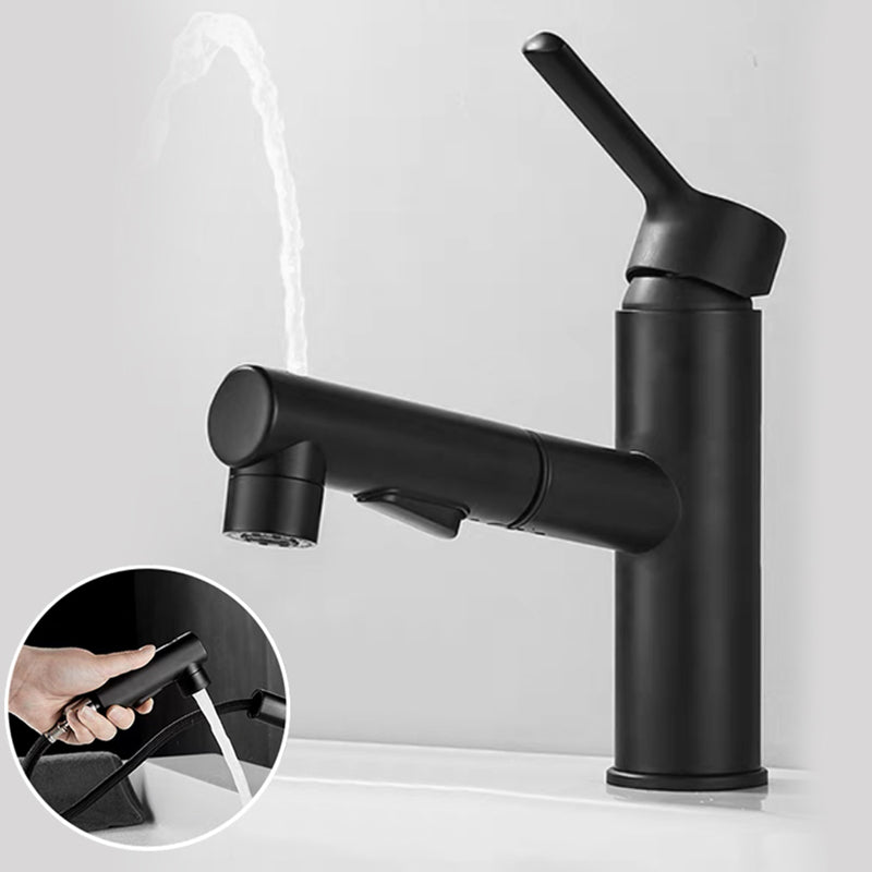 Skorter | Bathroom Vessel Faucet High Arc Three-Way Spout Single Handle Faucet with Pull-Out Sprayer