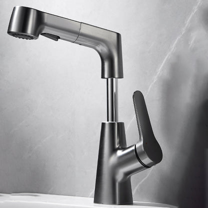 Skorter | Bathroom vessel faucet high arc three-way spout single-handle faucet with pull-out sprayer