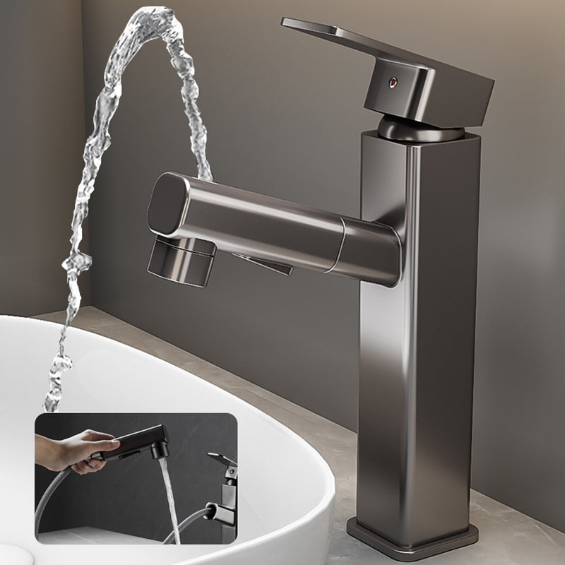 Skorter | Bathroom vessel faucet high arc three-way spout single-handle faucet with pull-out sprayer