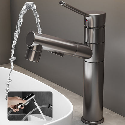 Skorter | Bathroom vessel faucet high arc three-way spout single-handle faucet with pull-out sprayer