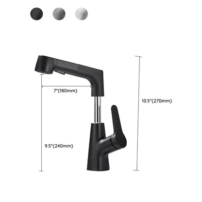 Skorter | Bathroom vessel faucet high arc three-way spout single-handle faucet with pull-out sprayer