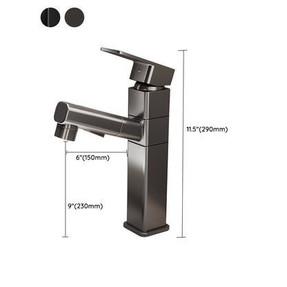 Skorter | Bathroom Vessel Faucet High Arc Three-Way Spout Single Handle Faucet with Pull-Out Sprayer