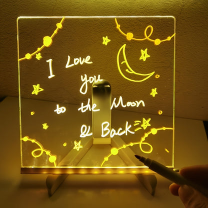 Skorter | USB LED Noteboard with 12 Colored Pens - Bright Message Board for Office & Home