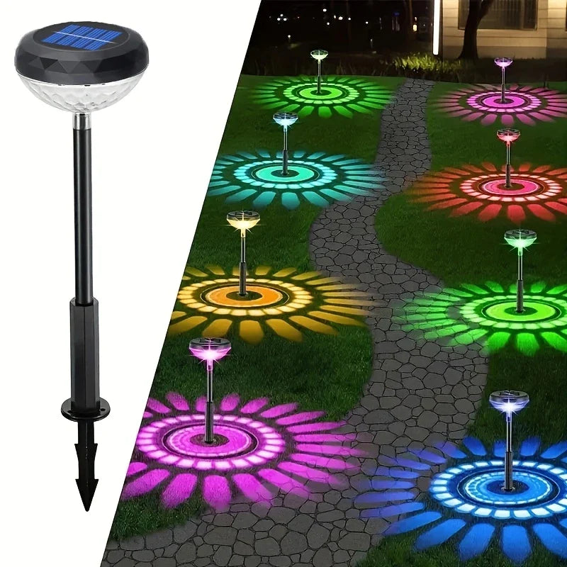 Skorter | Solar Garden Lamp with Color Change – LED Garden Lighting for Outdoor Use with Flower Pattern