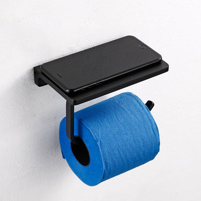 Skorter | Black Bathroom Accessories Hardware Set with Towel Rail and Bath Shelf
