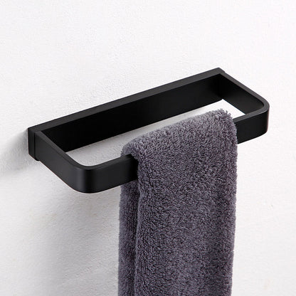 Skorter | Black Bathroom Accessories Hardware Set with Towel Bar and Bathroom Shelf