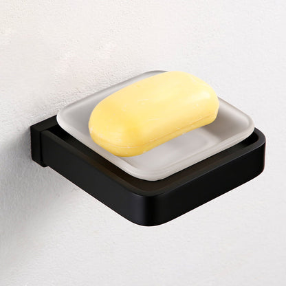 Skorter | Black Bathroom Accessories Hardware Set with Towel Bar and Bathroom Shelf