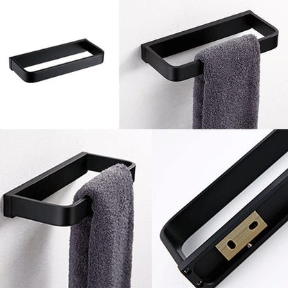 Skorter | Black Bathroom Accessories Hardware Set with Towel Bar and Bathroom Shelf
