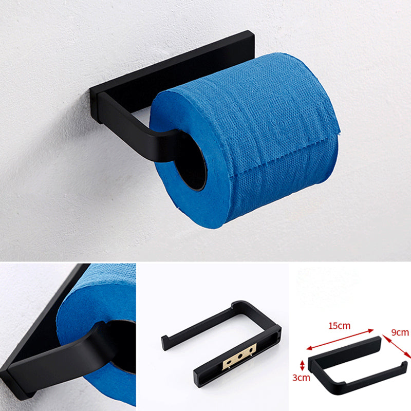 Skorter | Black Bathroom Accessories Hardware Set with Towel Bar and Bathroom Shelf