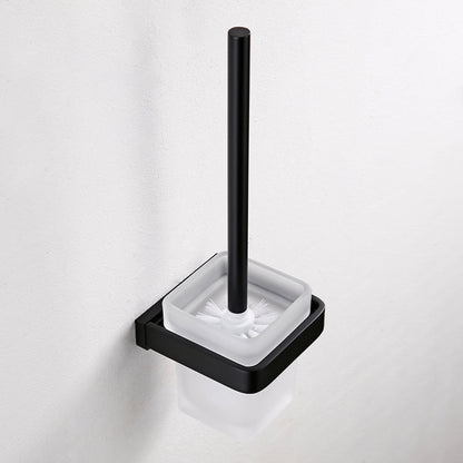 Skorter | Black Bathroom Accessories Hardware Set with Towel Rail and Bath Shelf