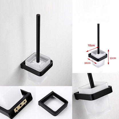 Skorter | Black Bathroom Accessories Hardware Set with Towel Bar and Bathroom Shelf