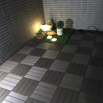 Skorter | 12" X 12" Deck/Patio floor tiles 4-Slat Square for outdoor patio tiles
